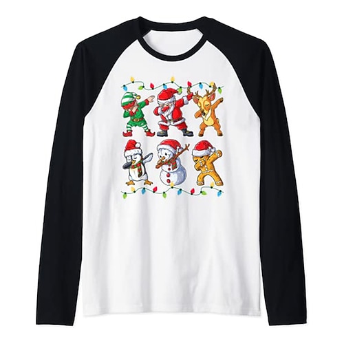 

Kids Boys Christmas T shirt Tee Santa Claus Long Sleeve Crewneck Children Top Casual Cute Daily Winter Fall Green 7-13 Years