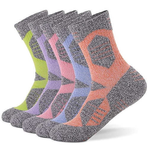 

Men's Women's Hiking Socks Ski Socks Sports Socks Winter Outdoor Warm Breathable Quick Dry Sweat wicking Socks Green Purple Pink for Hunting Ski / Snowboard Fishing