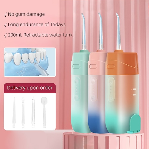 

Electric Smart Tooth Cleaner Retractable 240ml Oral Flosser Irrigator Waterproof Dental Water Flosser Rechargeable for Home Tool