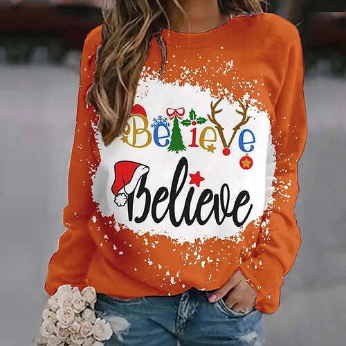 

letter Christmas Hat Masquerade Hoodie Women's Christmas Christmas Carnival Masquerade Adults' Christmas Vacation Polyester Top