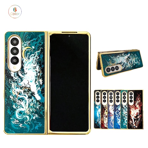 

telefon Etui Til Samsung Galaxy Flip Case Z Fold 4 Z Fold 3 Støtdempende ramme Belegg Flipp Grafisk TPU PC