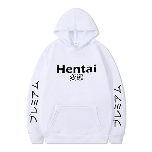 

Inspired by Hentai letter Hoodie Cartoon Manga Anime Front Pocket Graphic Hoodie For Men's Women's Unisex Adults' Hot Stamping 100% Polyester Casual Daily