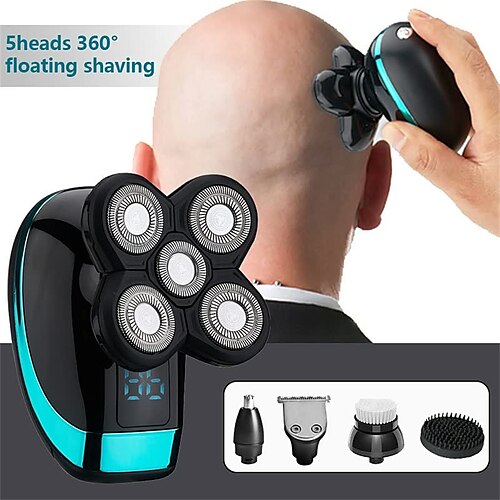 

Electric Shaver For Men Beard Hair Trimmer Electric Razor 5D Floating Five Blade Heads Electric Nose Hair Trimmer LCD Display