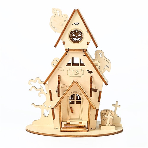 

3D Wooden Puzzles DIY Model Haunted House Puzzle Toy Gift for Adults and Teens Christmas/Birthday Gift