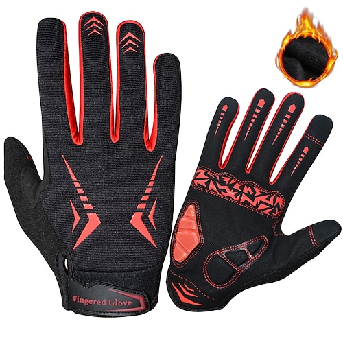 

Winter Gloves Bike Gloves Cycling Gloves Touch Gloves Winter Full Finger Gloves Anti-Slip Touchscreen Thermal Warm Waterproof Sports Gloves Road Cycling Outdoor Exercise Cycling / Bike Fleece Black