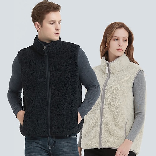 

Men's Women's Hiking Fleece Vest Sleeveless Outerwear Top Outdoor Thermal Warm Fleece Lining Windproof Breathable Winter Fleece Black White Work Hunting Ski / Snowboard