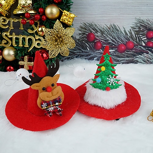 

Dog Cat Hats, Caps & Bandanas Santa Claus Elk Snowman Cute Stylish Sweet Style Outdoor Christmas Dog Clothes Puppy Clothes Dog Outfits Breathable Wine Red Green Light Green Costume for Girl and Boy