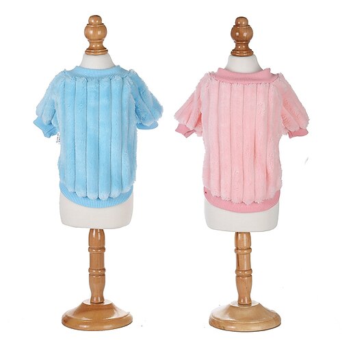 

Dog Cat Sweatshirt Solid Colored Cat Fashion Cute Outdoor Casual Daily Winter Dog Clothes Puppy Clothes Dog Outfits Soft Pink Sky Blue Costume for Girl and Boy Dog Flannel Fabric XS S M L XL XXL
