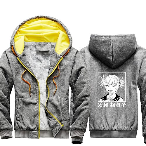 

Inspired by My Hero Academia Himiko Toga Hoodie Outerwear Sherpa Jacket Anime Graphic Outerwear For Men's Women's Unisex Adults' Hot Stamping 100% Polyester Casual Daily