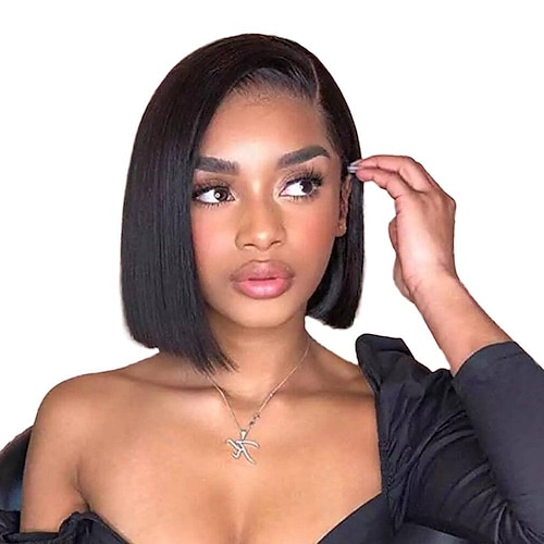 

Short Straight Bob Wig 13X4X1 Side part Lace Front Human Hair Wigs For Women Pre Plucked Remy Closure Brazilian Human Hair Lace Frontal Bob Wigs