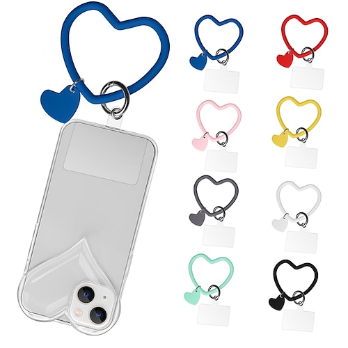 

Silicone Heart Loop Phone Lanyard Cell Phone Hand Wrist Lanyard Strap with Key Chain Holder Universal for Phone Case Anchor Fit All Smartphones