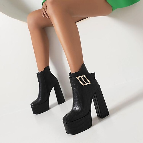 

Women's Boots British Faux Leather Green Black Brown
