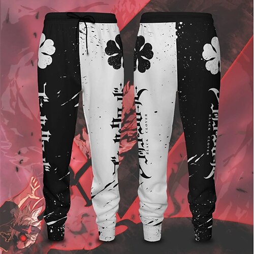 

Inspired by Black Clover Asta Pants Cartoon Manga Anime Graphic Pants For Men's Women's Unisex Adults' 3D Print 100% Polyester Casual Daily