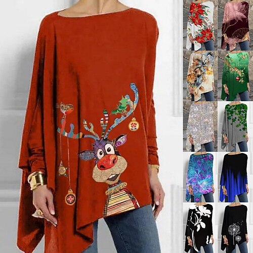 

Women's T shirt Tee Print Color Gradient Regular Spring & Fall