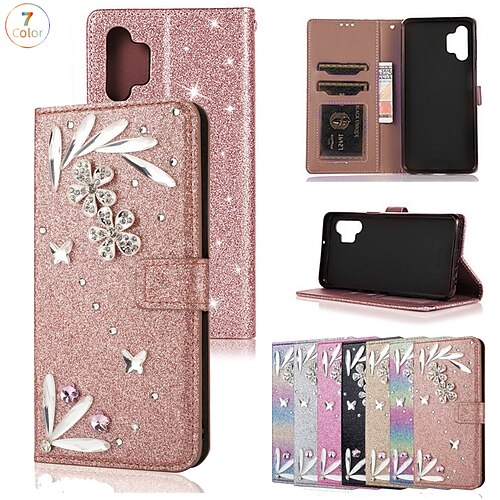 

Phone Case For Samsung Galaxy Flip A73 A53 A33 S22 Ultra Plus S21 FE S20 S10 S10 Plus A21s Note 20 10 Ultra Plus A71 A51 A31 Bumper Frame Flip Magnetic Glitter Shine TPU PU Leather