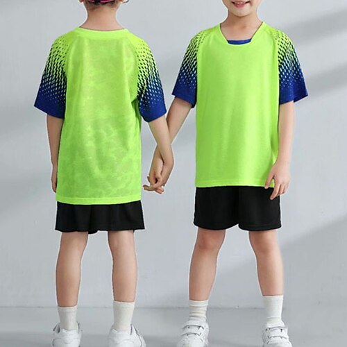 

2 pezzi Bambino Da ragazzo Tute sportive Vestito Tinta unica Manica corta Impostare Sportivo Giornaliero Inverno Autunno 7-13 anni azzurro cielo blu acceso Verde