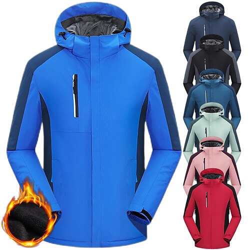 

Men's Women's Ski Jacket Waterproof Hiking Jacket Hiking Fleece Jacket Winter Outdoor Thermal Warm Waterproof Windproof Fleece Lining Outerwear Windbreaker Trench Coat Hunting Ski / Snowboard Fishing