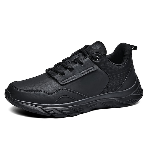 

Herren Turnschuhe Sportlicher Look Übergrössen Sport Casual Täglich PU Schwarz Winter