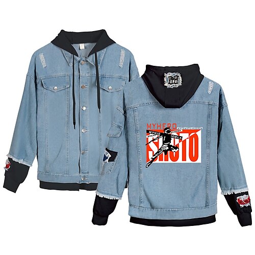 

Mein Held Academia Decke Anime Zeichentrick Manga Anime Jeansjacke Harajuku Kawaii Mantel Für Herren Damen Unisex Erwachsene Heißprägen Jeansstoff