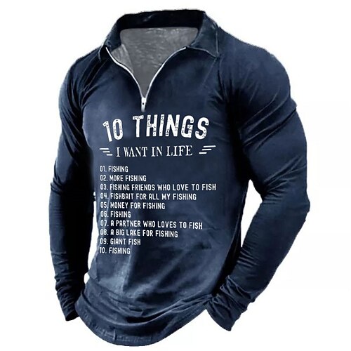 

Men's Polo Shirt Golf Shirt Letter Graphic Prints Turndown Green Black Blue Gray 3D Print Outdoor Street Long Sleeve Zipper Print Clothing Apparel Fashion Designer Casual Soft