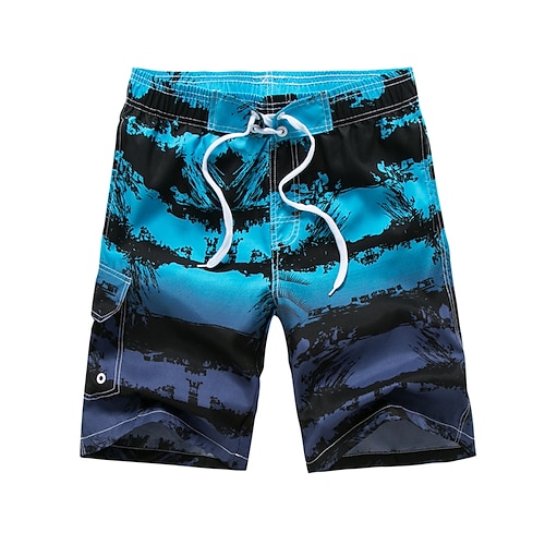 

Men's Swim Shorts Swim Trunks Board Shorts Drawstring Elastic Waist Graphic Prints Comfort Breathable Knee Length Casual Daily Beach Fashion Streetwear Green Blue Micro-elastic
