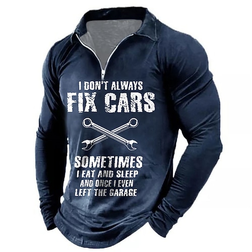 

Men's Polo Shirt Golf Shirt Letter Graphic Prints Turndown Green Black Blue Gray 3D Print Outdoor Street Long Sleeve Zipper Print Clothing Apparel Fashion Designer Casual Soft