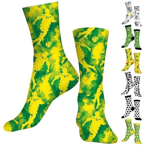 

Socks Compression Socks Cycling Socks Athletic Socks Funny Socks Novelty Socks Men's Women's Bike / Cycling Breathable Anatomic Design Wearable 1 Pair Graphic Cotton Green Yellow Black White S M L