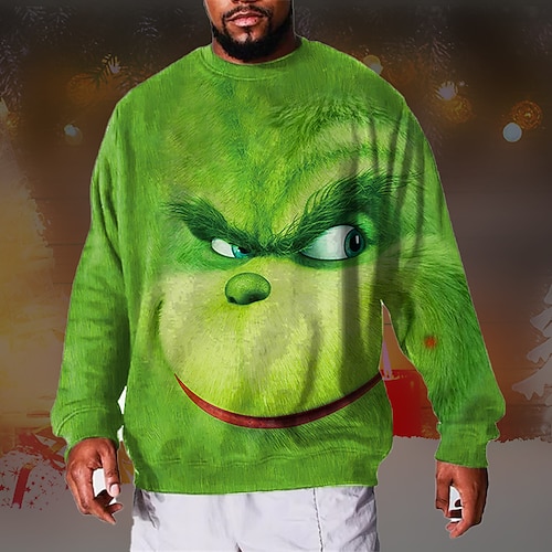 

Men's Plus Size Pullover Sweatshirt Big and Tall Graphic Crew Neck Long Sleeve Spring & Fall Basic Fashion Streetwear Comfortable Casual Sports Tops