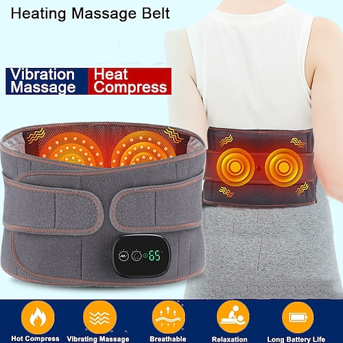 

Electric Heating Waist Massage Belt Back Support Massage Belt Far Infrared Vibration Hot Compress Lumbar Brace Therapy Massager
