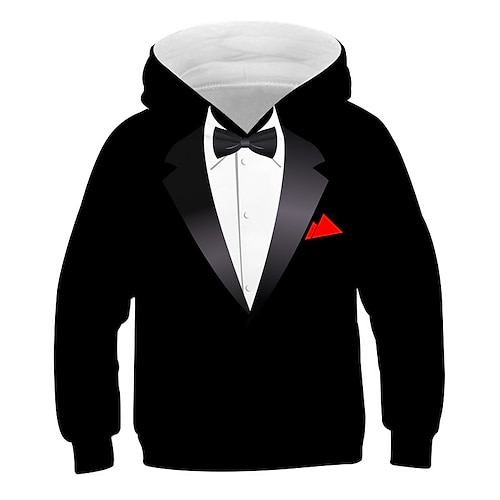 

Kids Boys Hoodie Pullover Graphic Long Sleeve Children Top Casual Hoodie Fashion Cool Black Ivory Beige Winter 7-13 Years