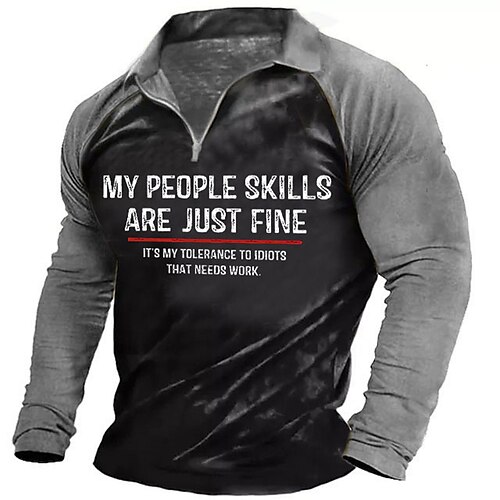 

Men's Golf Shirt Letter National Flag Turndown Green Blue Khaki Gray 3D Print Outdoor Street Long Sleeve Button-Down Print Clothing Apparel Fashion Casual Breathable