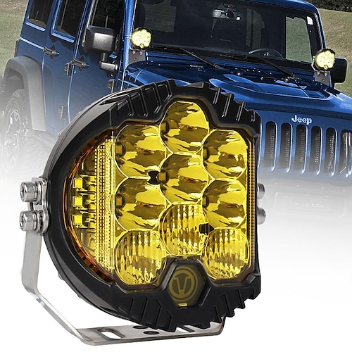 

OTOLAMPARA Optional Size 5 Inch 7 Inch LED Headlights DRL Hi/Lo Beam 50W 5000LM 9LEDS For Niva Motorcycle Lada Offroad 4x4 UAZ 12V 24V White yellow