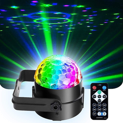 

Mini Dj Disco Ball Party Stage Lights Led 7Colors Effect Projector Equipment for Stage Lighting with Remote Control Sound Activated for Dancing Christmas Gift KTV Bar Birthday