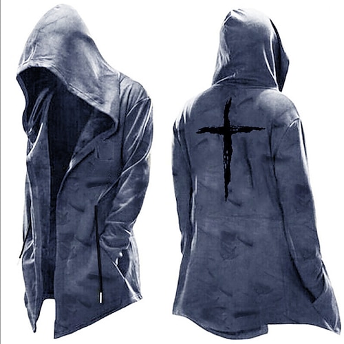 

Men's Hoodie Jacket Green Black Pink Yellow Dark Gray Hooded Knights Templar Graphic Prints Cross Pocket Print Sports & Outdoor Daily Going out 3D Print Basic Streetwear Casual Fall & Winter Clothing