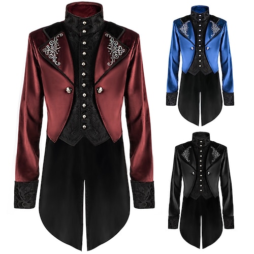 

Prince Retro Vintage Punk & Gothic Medieval 17th Century Masquerade Tailcoat Men's Costume Vintage Cosplay Party / Evening Long Sleeve Coat Carnival