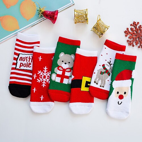 

children's christmas socks winter plus velvet thickened children's socks cartoon cute size children's socks baby socks wholesale