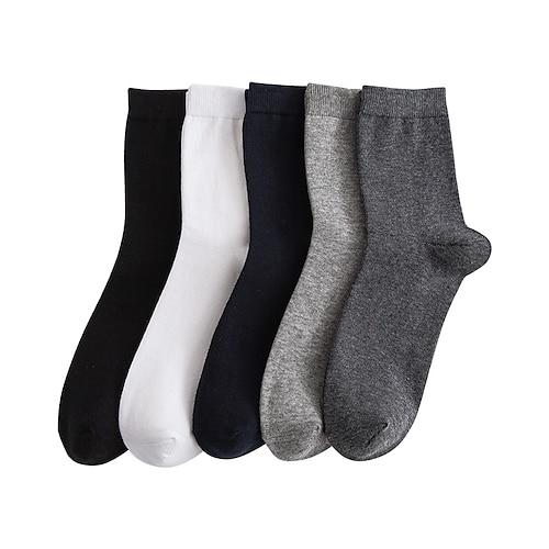 

Herren 3 Paare Socken Anzug Socken Socken Stricken Schwarz Weiß Farbe Baumwolle Einfarbig Casual Täglich Mittel Herbst Winter Modisch Komfort