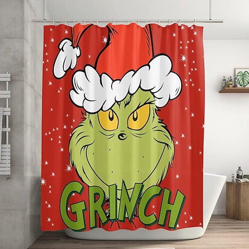 Grinch Christmas Christmas Shower Curtain for Bathroom Waterproof