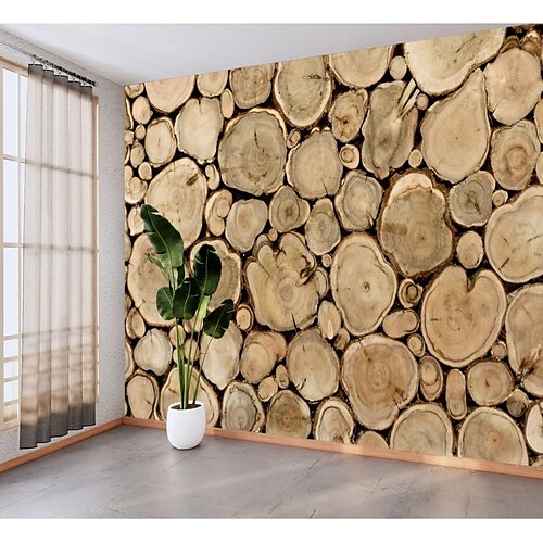 

3D Wood Wallpaper Mural Wall Covering Sticker Peel and Stick Removable PVC/Vinyl Material Self Adhesive/Adhesive Required Wall Decor for Living Room Kitchen Bathroom