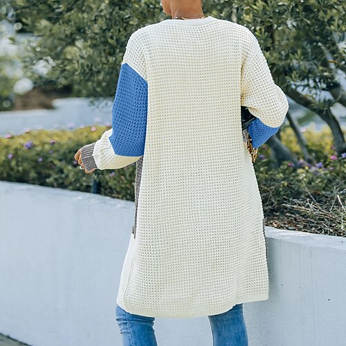 

Women's Cardigan Sweater Jumper Ribbed Knit Tunic Knitted Front Pocket Leopard V Neck Stylish Casual Outdoor Daily Winter Fall Blue Wine S M L / Cotton / Long Sleeve