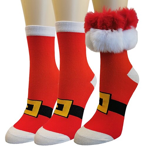

Women's Crew Socks Christmas Daily Solid Color Acrylic Fibers Simple Cosplay Sports 1 Pair
