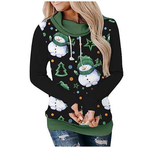 

Snowman Masquerade Hoodie Women's Christmas Christmas Carnival Masquerade Adults' Christmas Vacation Polyester Top