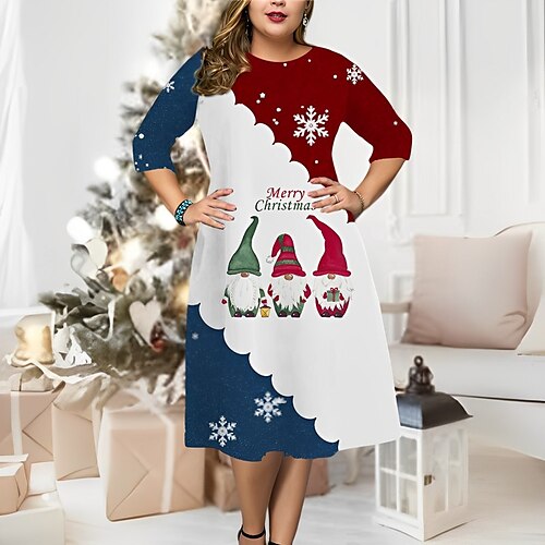 

Women's Plus Size Christmas Tops Pullover Sweatshirt Hoodie Sweatshirt Letter Santa Claus Print Long Sleeve Crewneck Casual Festival Vacation Cotton Fall Winter Green Pink