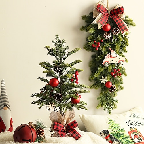 

Christmas Tree Decorations Nordic Style Christmas Wreath Desktop Mini Christmas Tree