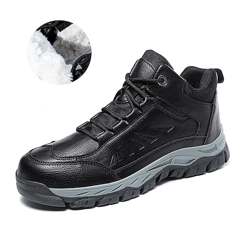 

Men's Sneakers Sporty Look Plus Size Fleece lined Casual Outdoor Daily PU Warm Black Winter Fall