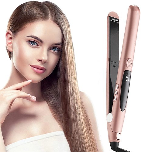 

2 in1Hair Straightener Round Hair Straight Curl Dual-purpose Electric Flat Iron Fluffy Curling Splint Hair Curler Styling Tool