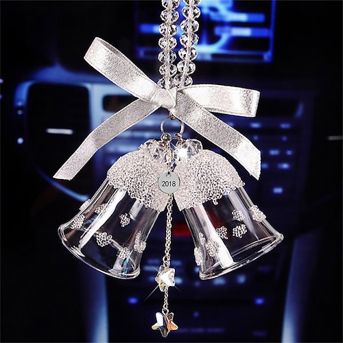 

Car Accessories Crystal Snowflake Christmas Ornaments Bell Chimes Car Accessories Car Hanging Pendant Goddess Dresses