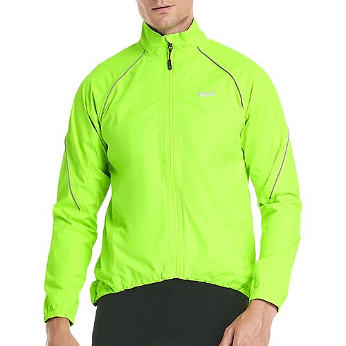 

Arsuxeo Men's Cycling Jacket Windbreaker Rain Jacket Winter Waterproof Windproof Breathable Reflective Strips Bike Jacket Mountain Bike MTB Road Bike Cycling City Bike Cycling Green Black Bike Wear