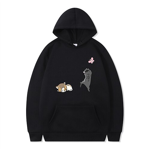 

Inspired by Animal Cat Hoodie Cartoon Manga Anime Front Pocket Graphic Hoodie For Men's Women's Unisex Adults' Hot Stamping 100% Polyester Casual Daily