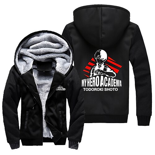 

Inspired by My Hero Academia Bakugou Katsuki Hoodie Outerwear Sherpa Jacket Anime Graphic Outerwear For Men's Women's Unisex Adults' 3D Print 100% Polyester Casual Daily